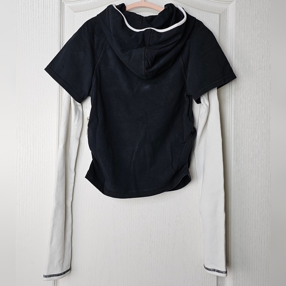 Free People Women's Night Rider Layer Side Ruching ,Black White Combo, XS - Picture 7 of 13